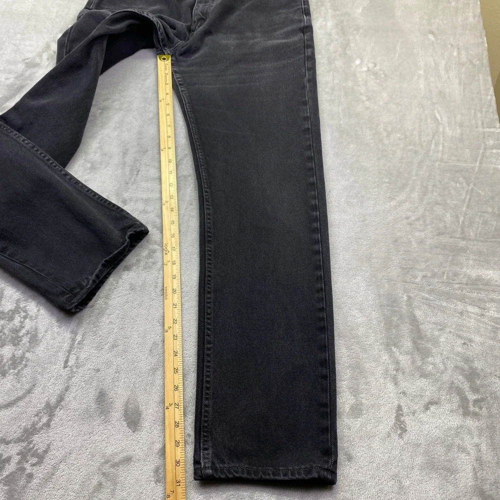 Levis 505 Regular Fit Straight Leg Jeans Faded‎ Black Mens Sz 34 Fits 32